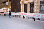 Aktion gegen die Umbenennung der Clara Zetkin Straße